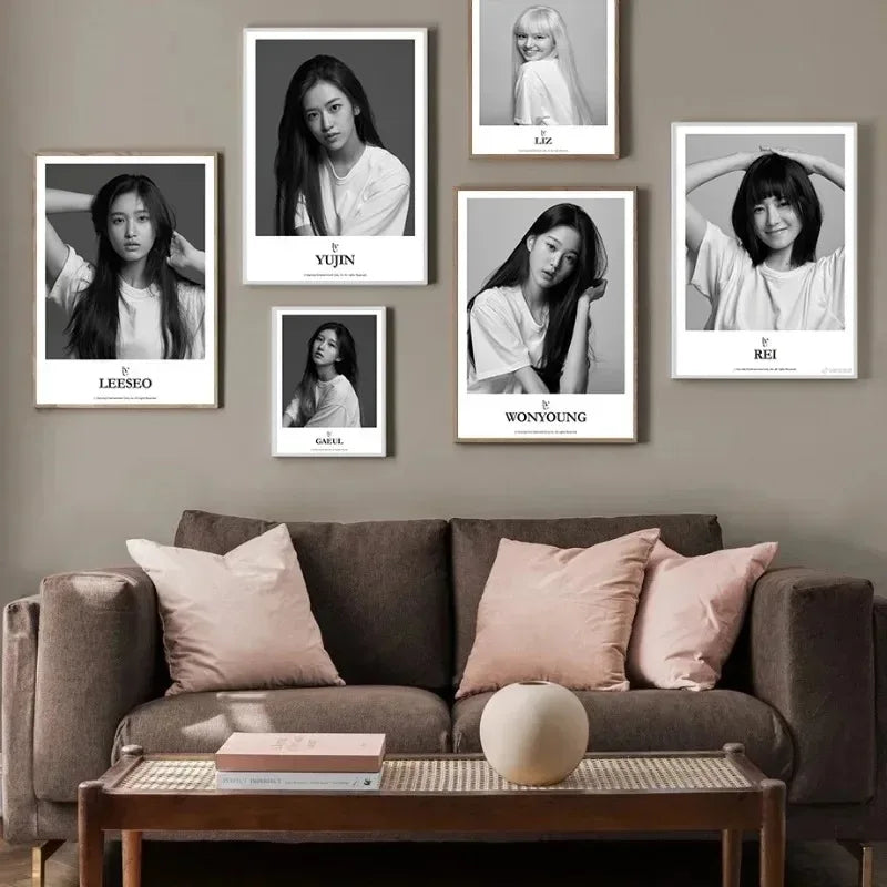 Kpop IVE Poster Wall Art Studio Album I’ve IVE Korean Fashion Cute Group Idol Picture Canvas Painting Room Home Decor Fans Gift