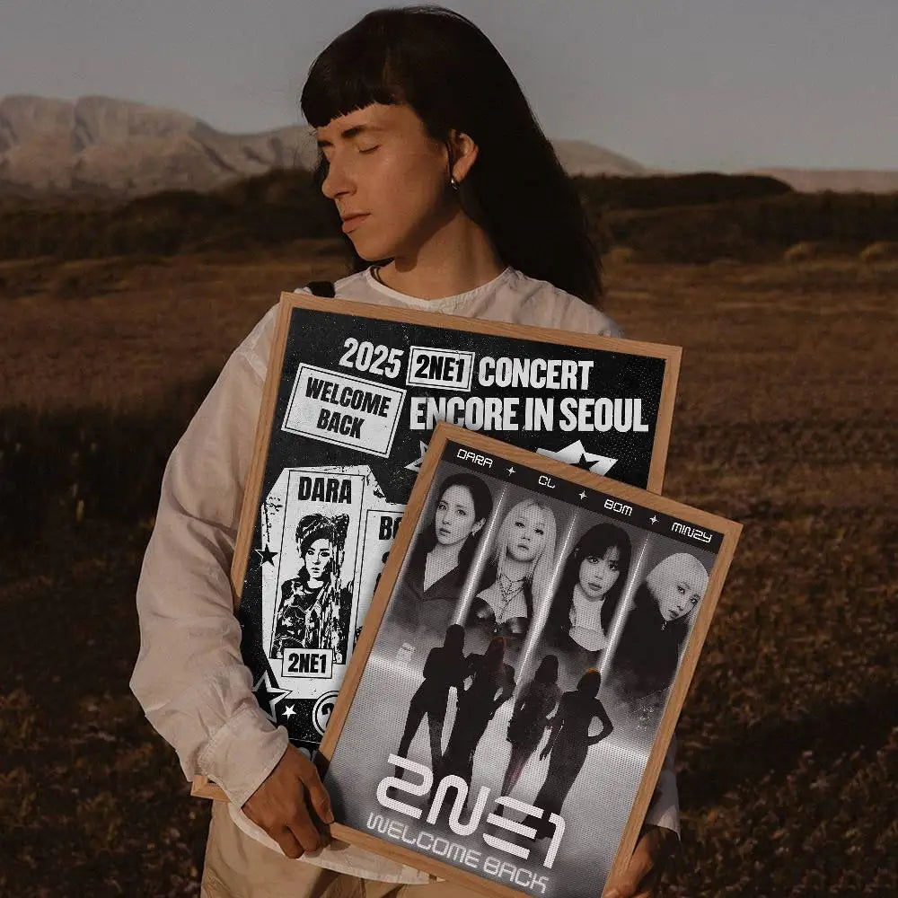 Kpop 2-2NE1 Classic Movie Posters Waterproof Paper Sticker Coffee House Bar Decor Art Wall Stickers