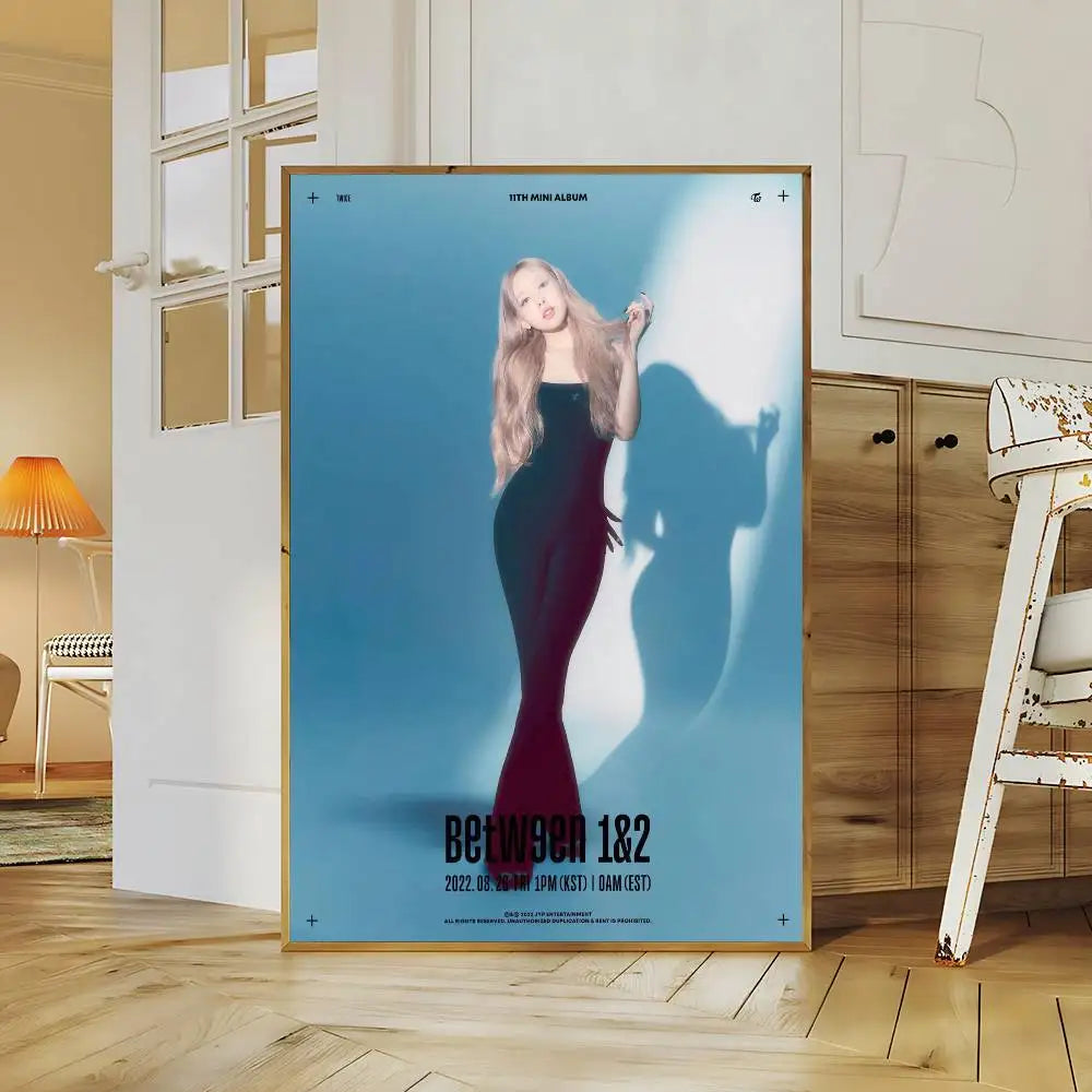 Music Kpop Band T-Twice DIY Sticky Poster Whitepaper Prints Posters Artwork Vintage Decorative Painting