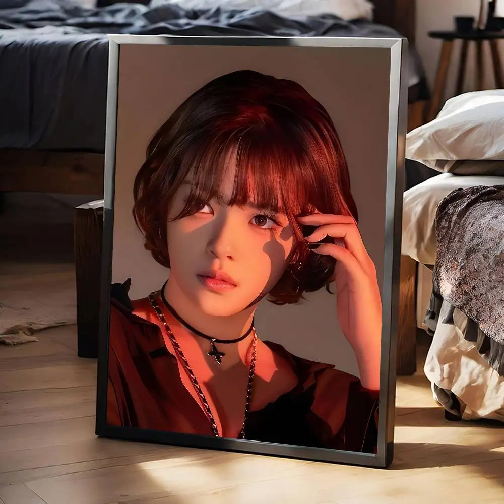 KPOP T-TWICE Jeongyeon  Poster Self-adhesive Art Waterproof Paper Sticker Coffee House Bar Room Wall Decor