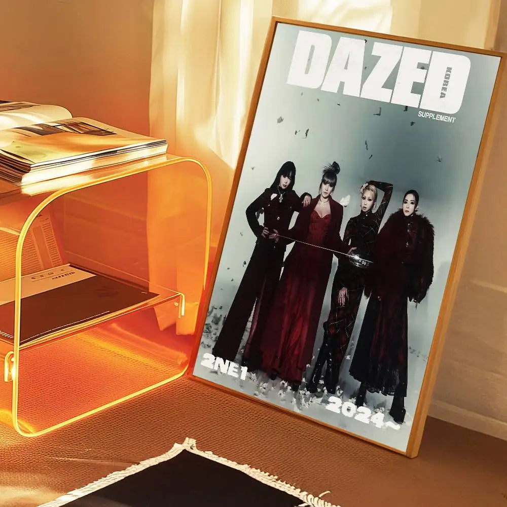 Kpop 2-2NE1 Classic Movie Posters Waterproof Paper Sticker Coffee House Bar Decor Art Wall Stickers