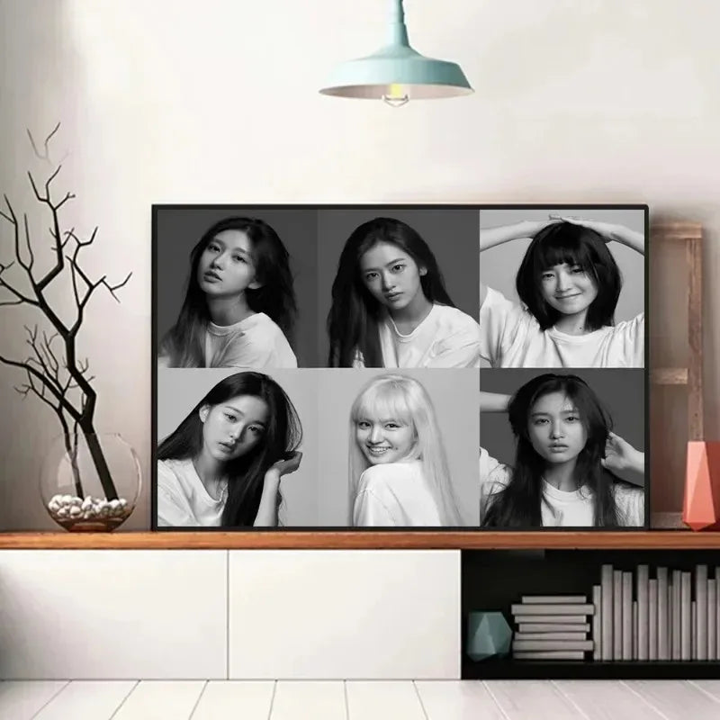 Kpop IVE Poster Wall Art Studio Album I’ve IVE Korean Fashion Cute Group Idol Picture Canvas Painting Room Home Decor Fans Gift