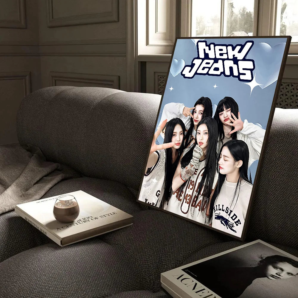 K-Kpop N-New J-Jeans Classic Vintage Posters Whitepaper Prints Posters Artwork Kawaii Room Decor