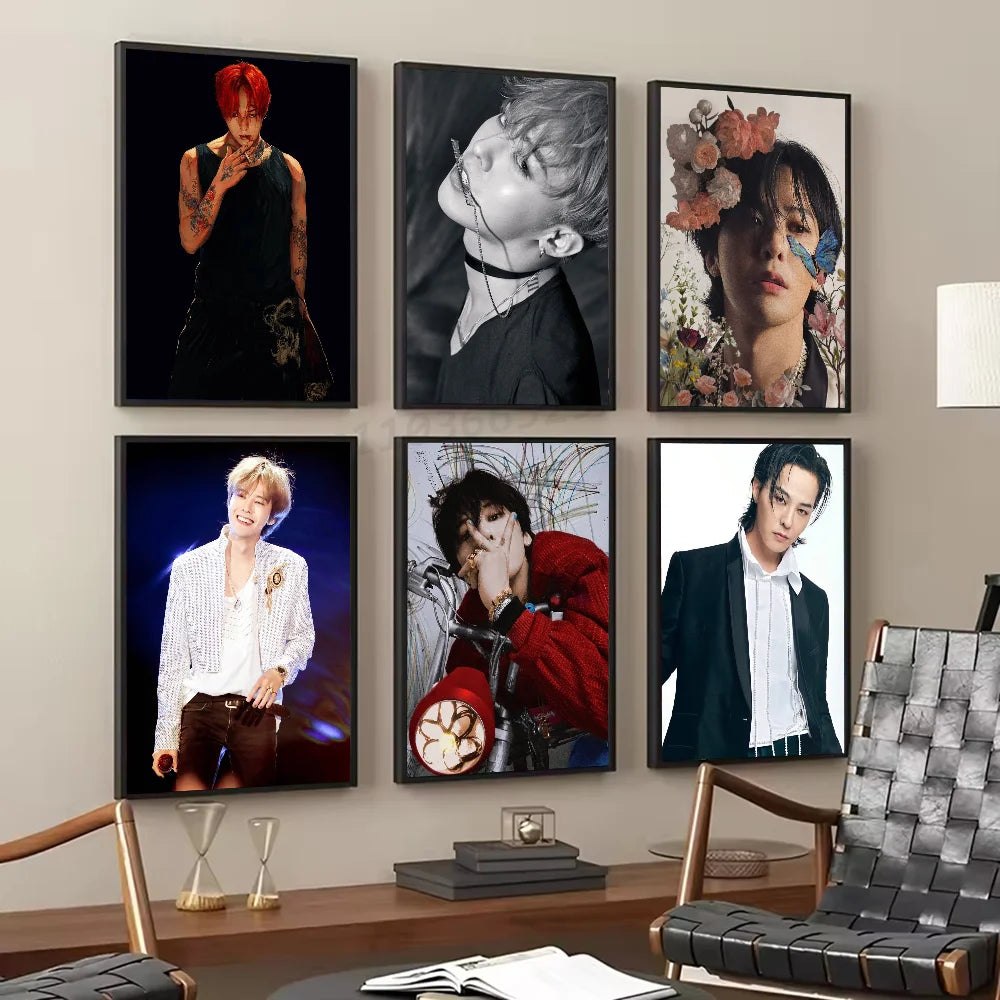 Korean Male Singer Star G-G-D-Dragon Poster Poster Art Print Bar Living Room Furniture Decor