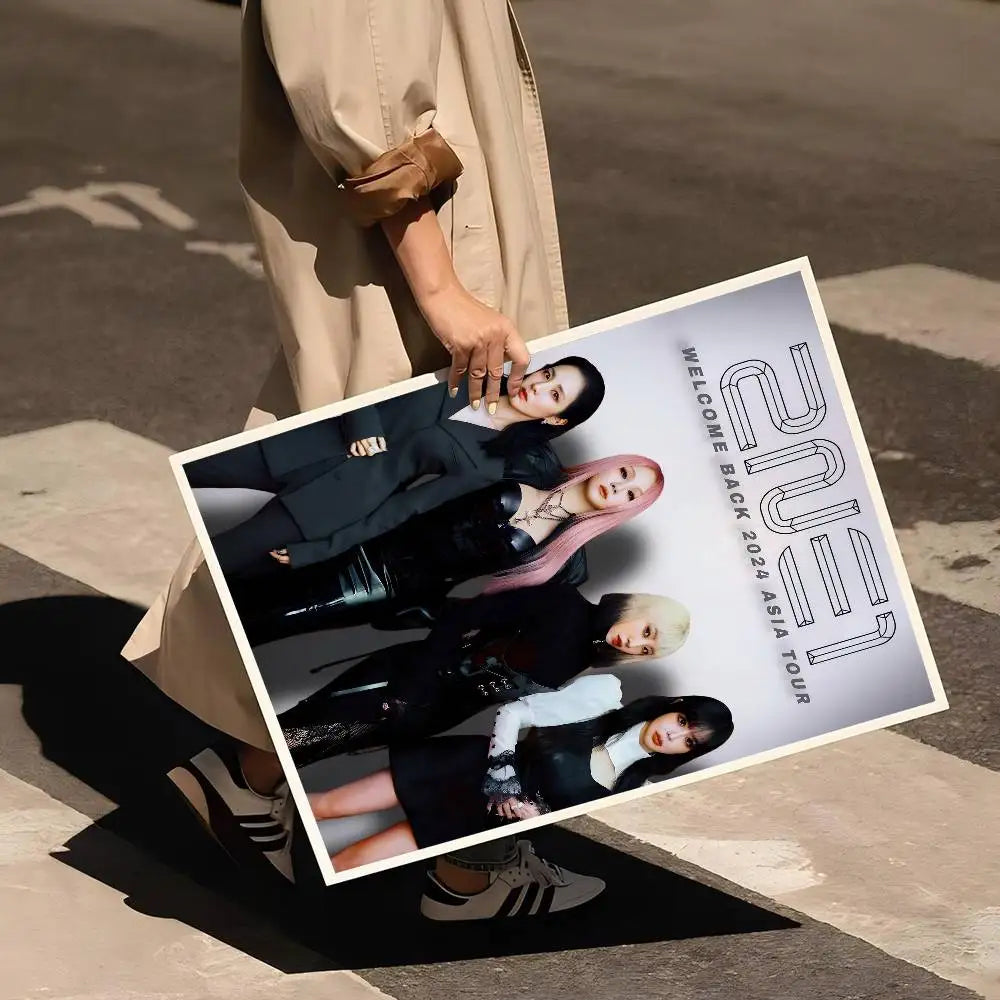 Kpop 2-2NE1 Whitepaper Poster Waterproof Paper Sticker Coffee House Bar Aesthetic Art Wall Painting