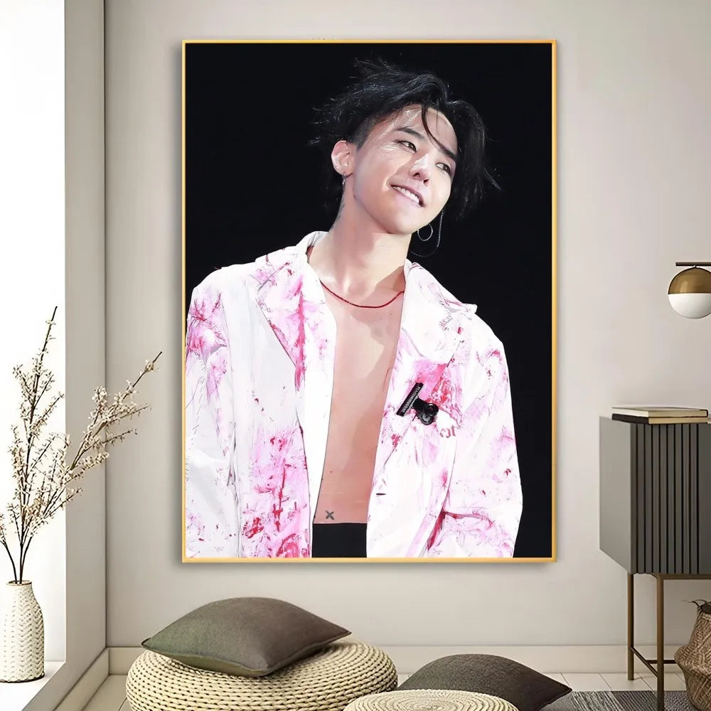 Korean Male Singer Star G-G-D-Dragon Poster Poster Art Print Bar Living Room Furniture Decor