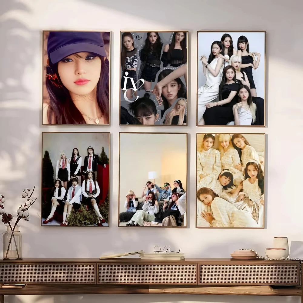 Kpop ive Poster Paper Print Home Living Room Bedroom Entrance Bar Restaurant Cafe Art canvas painting Decoration