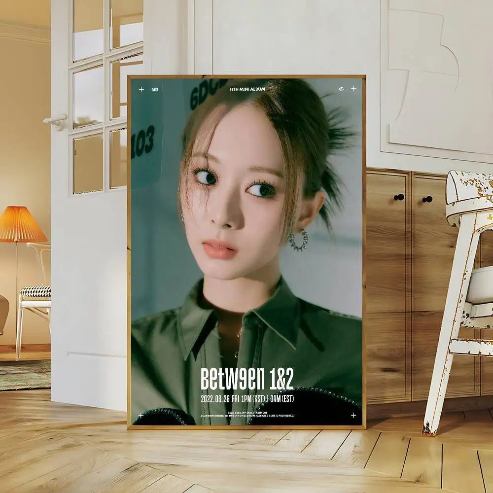 Music Kpop Band T-Twice DIY Sticky Poster Whitepaper Prints Posters Artwork Vintage Decorative Painting