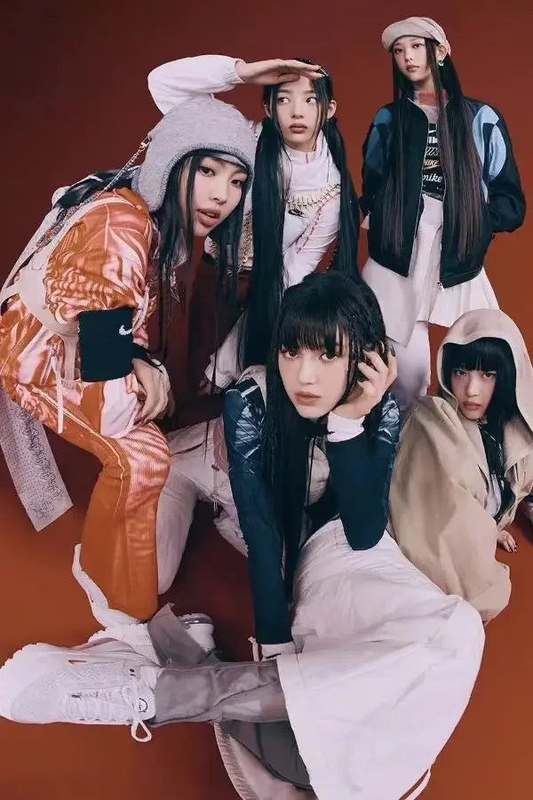 Korean Girls Group Poster  Super Fire New Jeans Canvas Print Art for Home Room Wall Decor