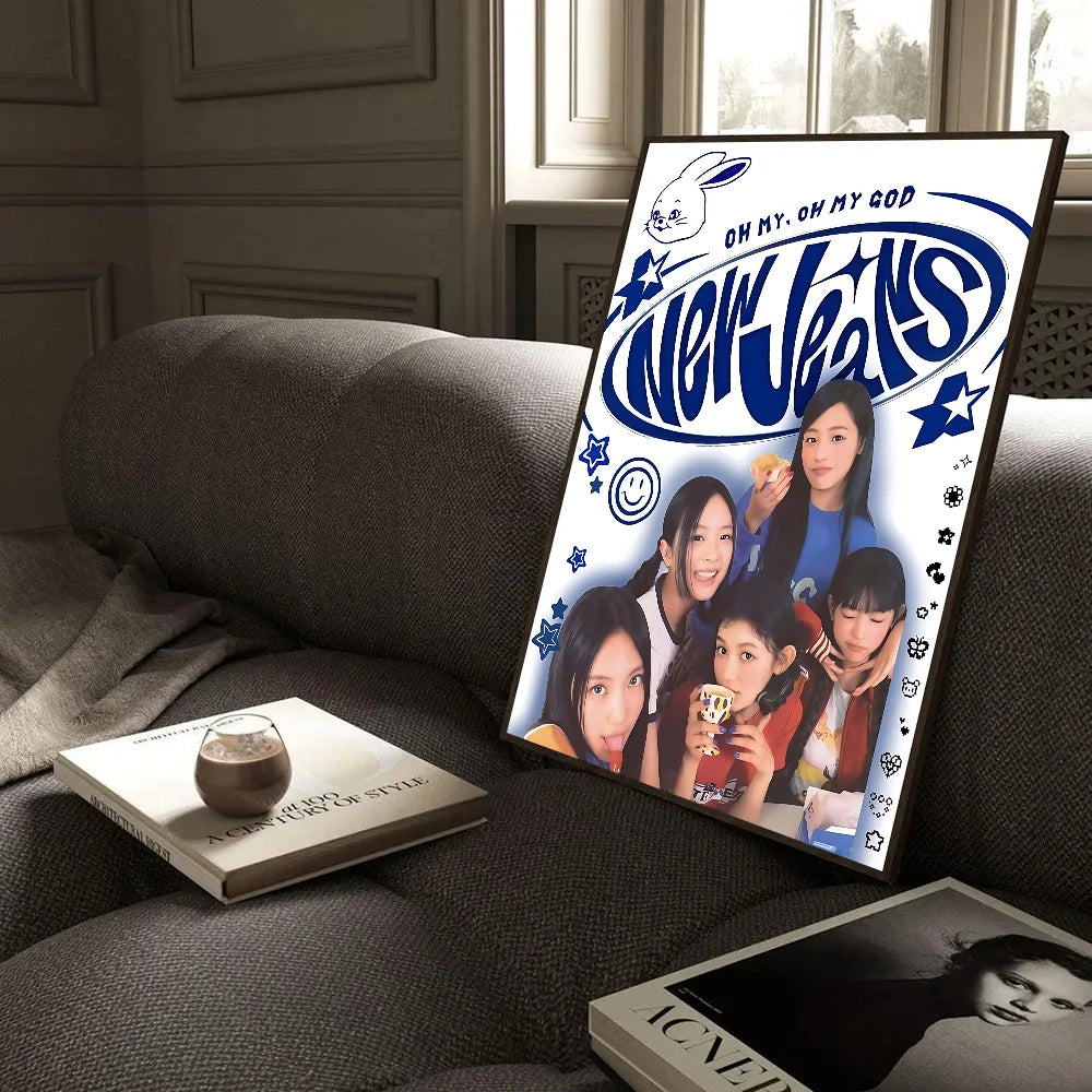 K-Kpop N-New J-Jeans Classic Vintage Posters Whitepaper Prints Posters Artwork Kawaii Room Decor