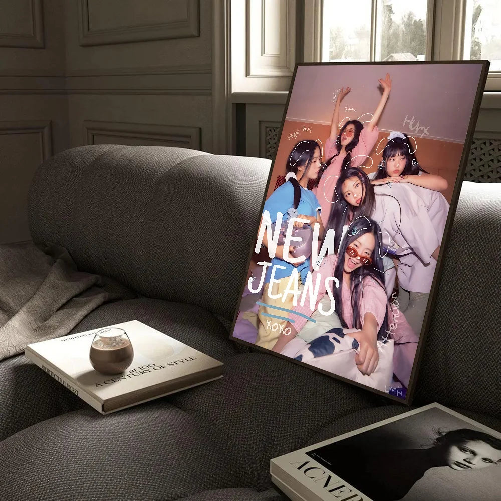 K-Kpop N-New J-Jeans Classic Vintage Posters Whitepaper Prints Posters Artwork Kawaii Room Decor