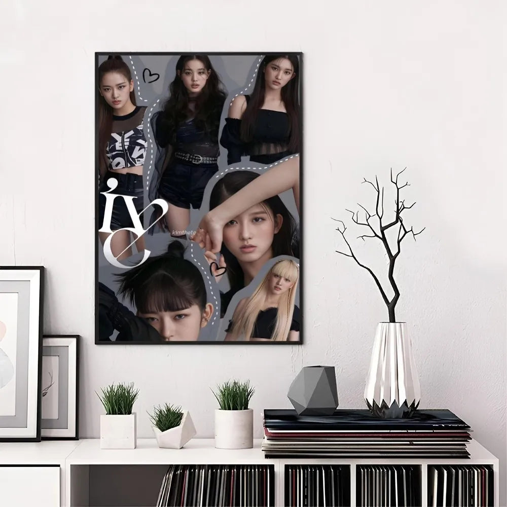 Kpop ive Poster Paper Print Home Living Room Bedroom Entrance Bar Restaurant Cafe Art canvas painting Decoration