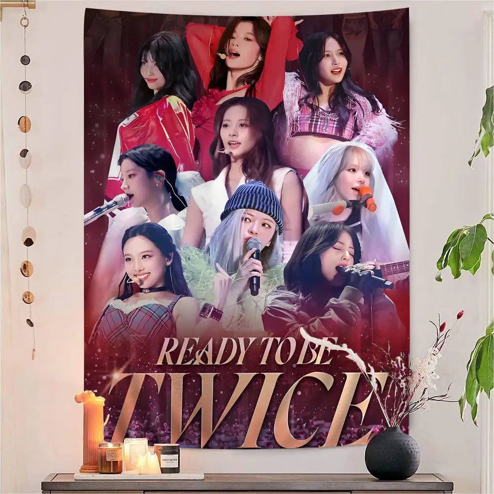 TWICE - Cartoon Style Wall Tapestry