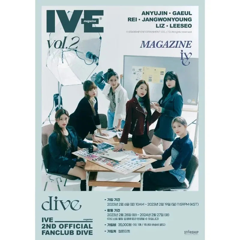 Kpop IVE Poster Wall Art Studio Album I’ve IVE Korean Fashion Cute Group Idol Picture Canvas Painting Room Home Decor Fans Gift