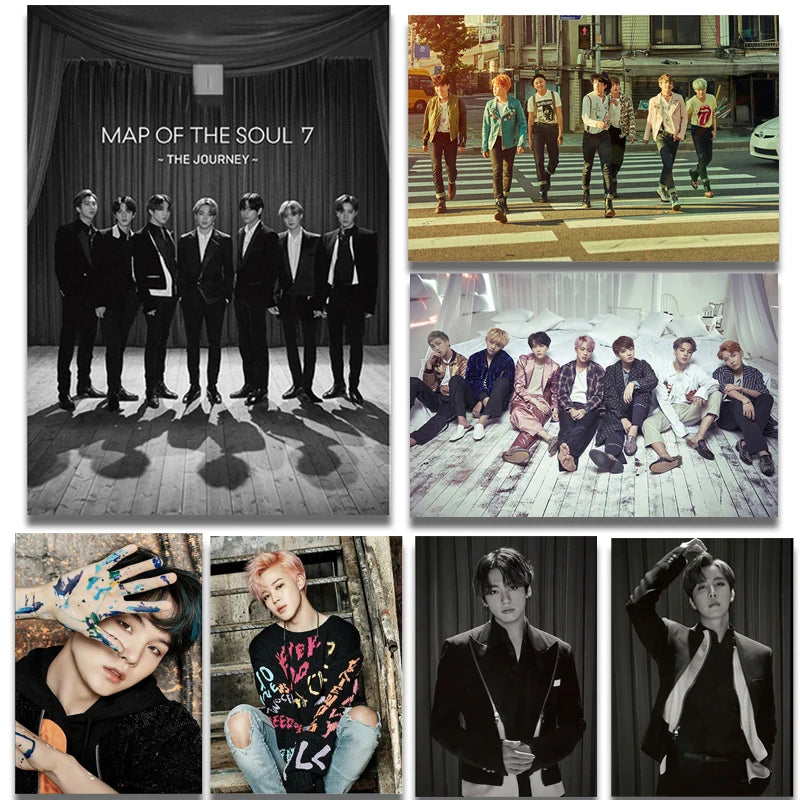 Kpop  Korean Boys Idol Music Group Star Poster and Prints Vintage Pictures Canvas Painting Nordic Style Wall Art Room Home Decor
