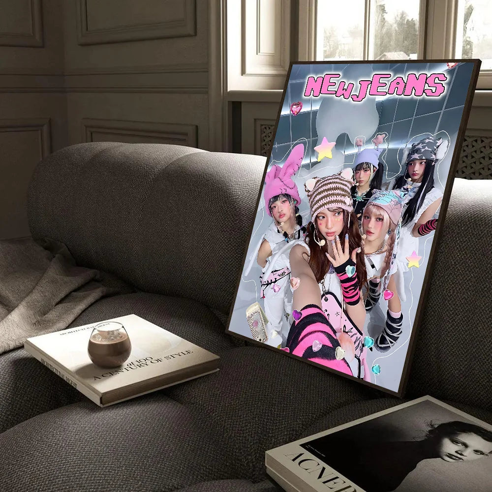 K-Kpop N-New J-Jeans Classic Vintage Posters Whitepaper Prints Posters Artwork Kawaii Room Decor