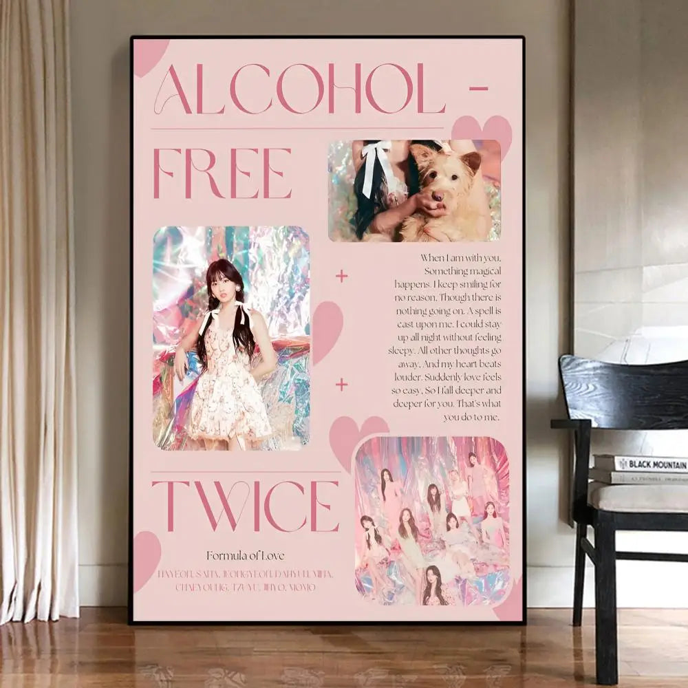 Twice Kpop Poster Sticky Posters Retro Kraft Paper Sticker DIY Room Bar Cafe Aesthetic Art Wall Painting