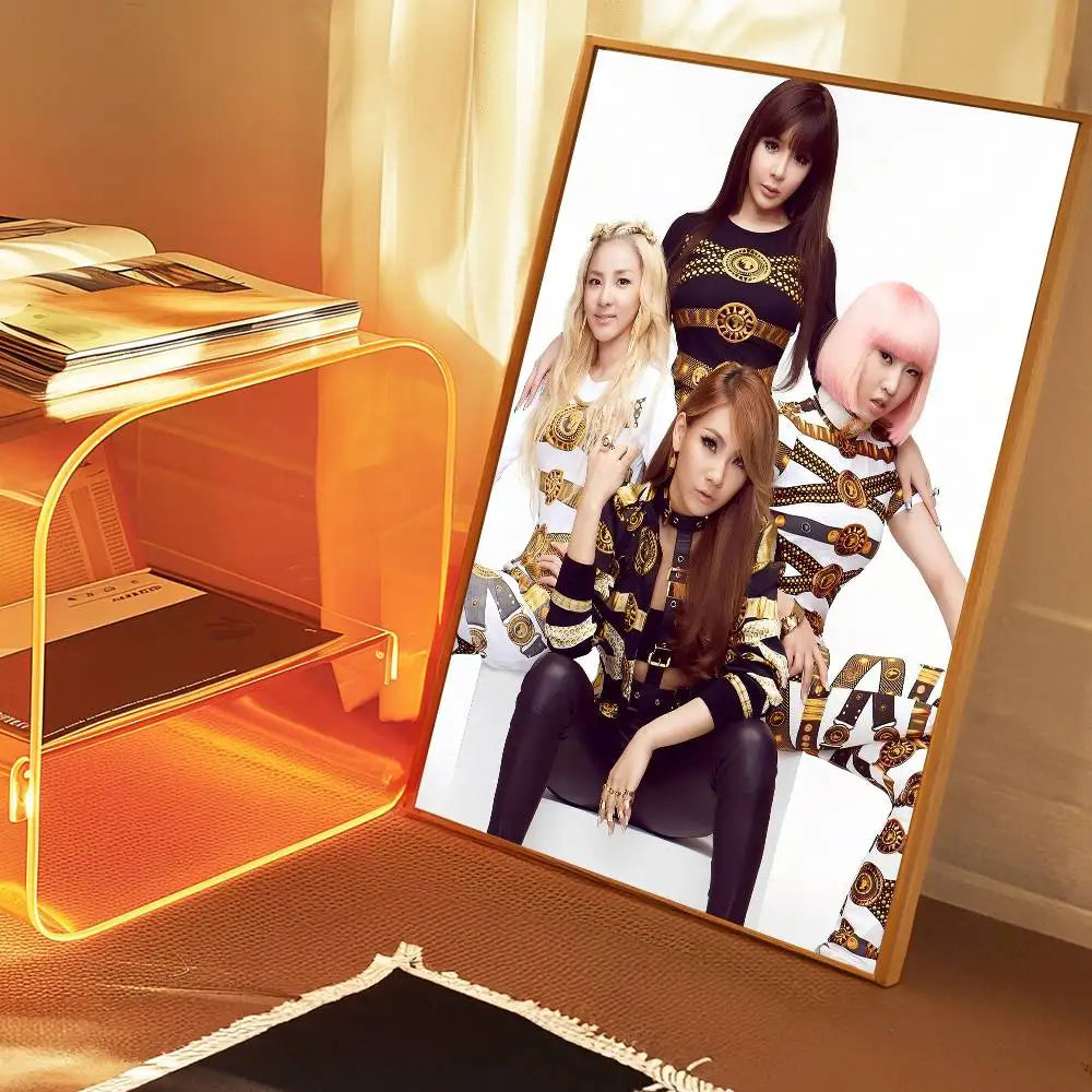 Kpop 2-2NE1 Classic Movie Posters Waterproof Paper Sticker Coffee House Bar Decor Art Wall Stickers