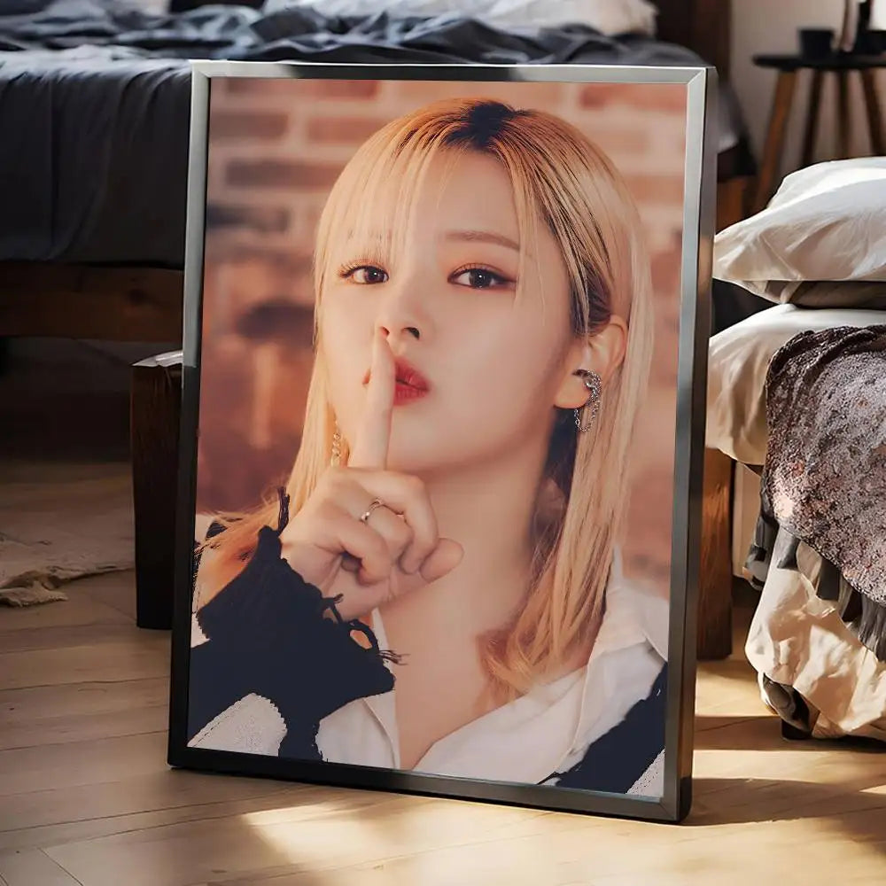 KPOP T-TWICE Jeongyeon  Poster Self-adhesive Art Waterproof Paper Sticker Coffee House Bar Room Wall Decor