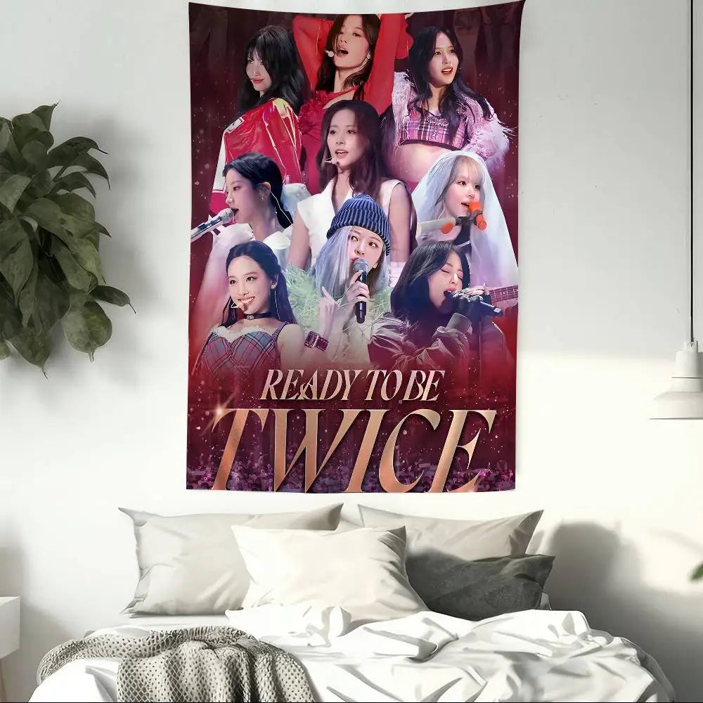 TWICE - Cartoon Style Wall Tapestry