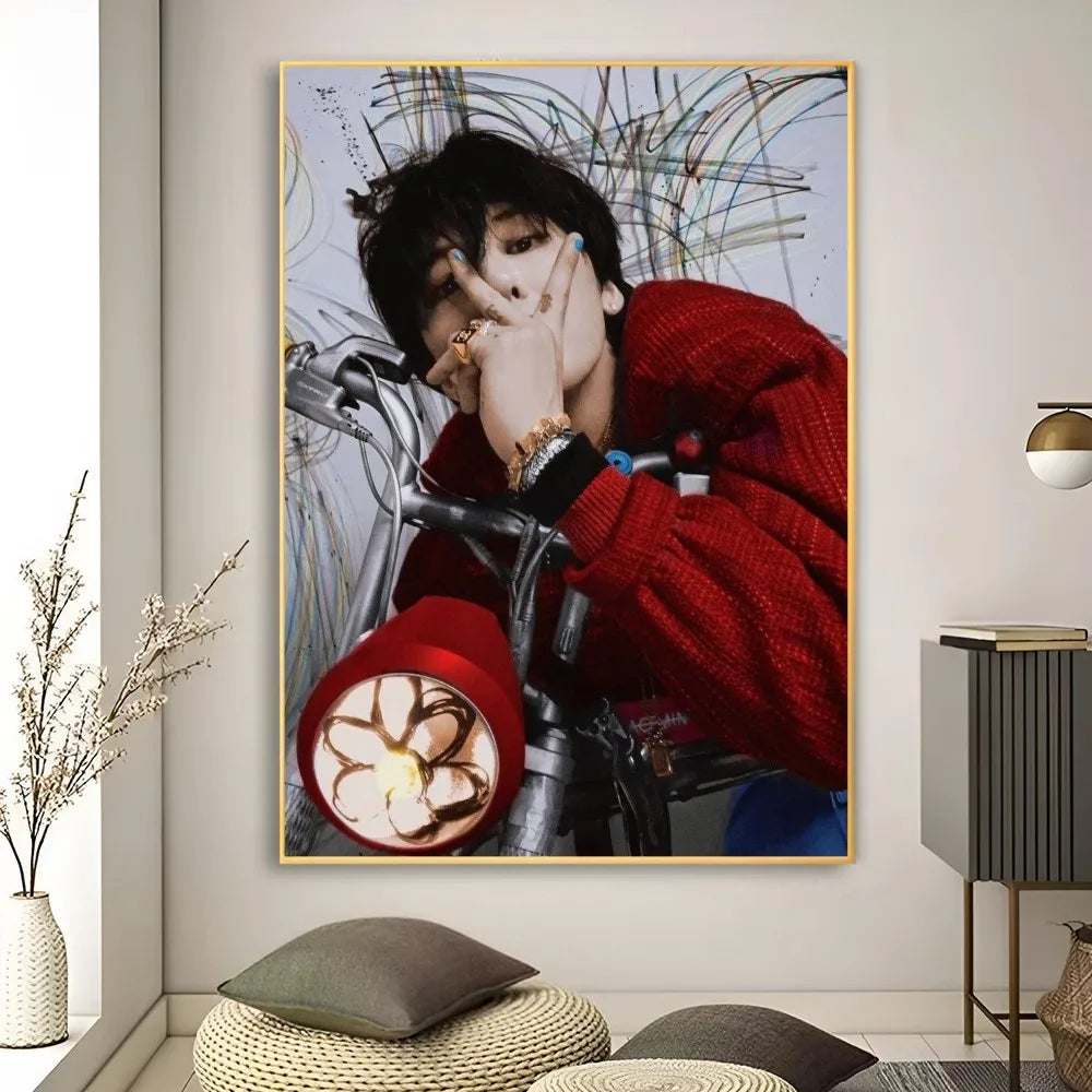 Korean Male Singer Star G-G-D-Dragon Poster Poster Art Print Bar Living Room Furniture Decor