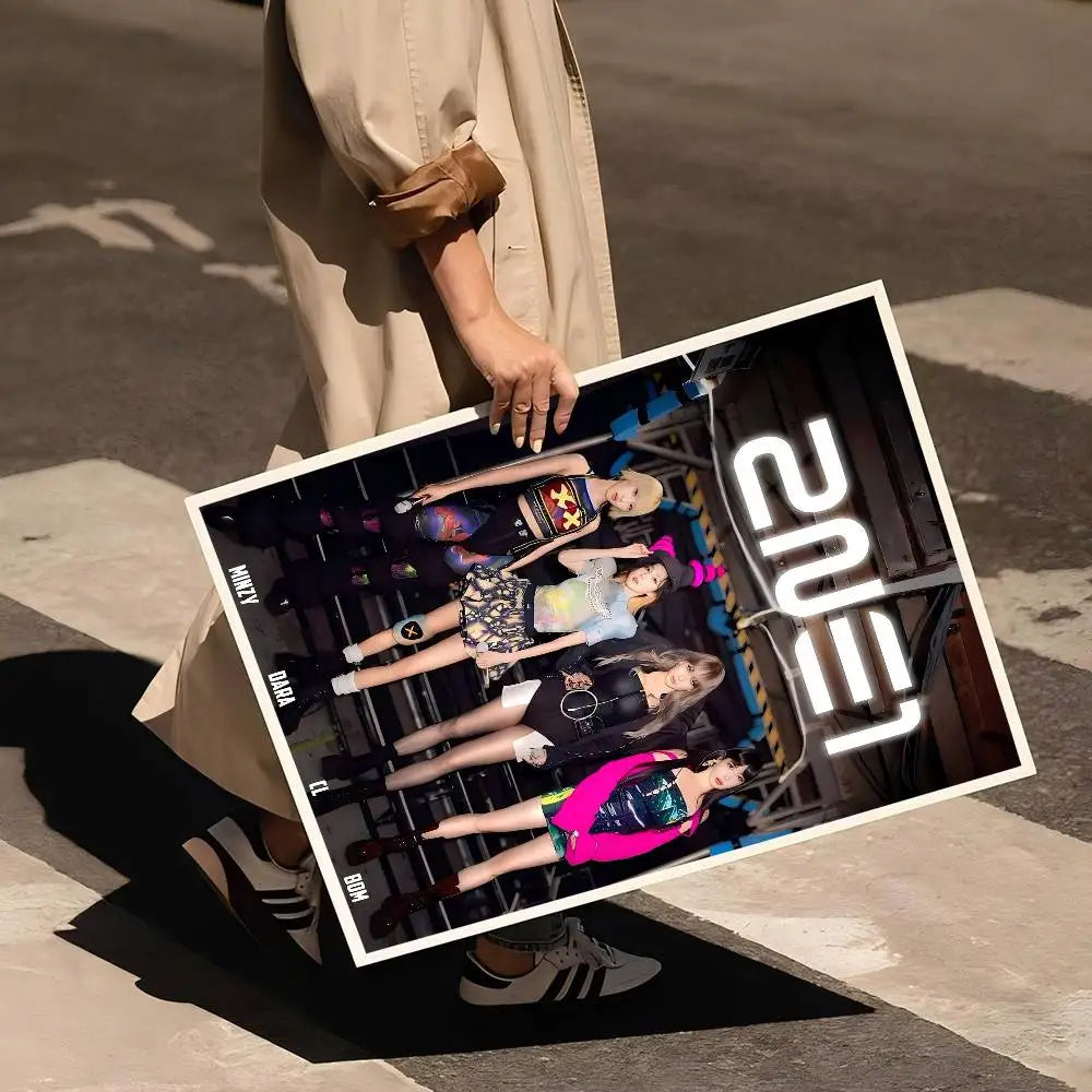 Kpop 2-2NE1 Whitepaper Poster Waterproof Paper Sticker Coffee House Bar Aesthetic Art Wall Painting