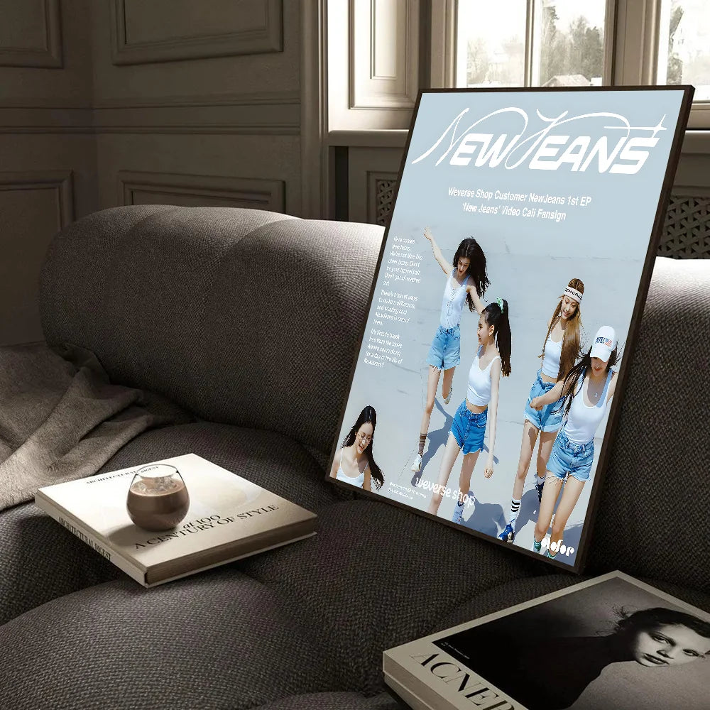 K-Kpop N-New J-Jeans Classic Vintage Posters Whitepaper Prints Posters Artwork Kawaii Room Decor