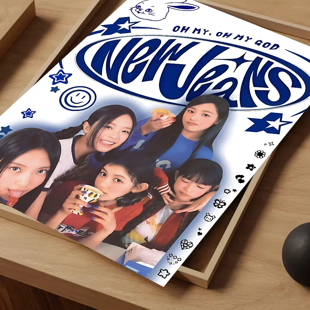 K-Kpop N-New J-Jeans Classic Vintage Posters Whitepaper Prints Posters Artwork Kawaii Room Decor