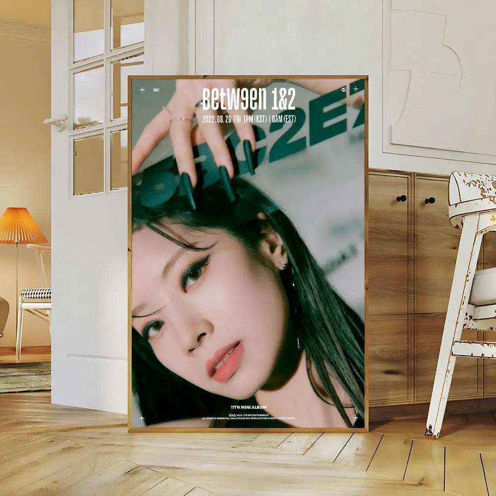 Music Kpop Band T-Twice DIY Sticky Poster Whitepaper Prints Posters Artwork Vintage Decorative Painting