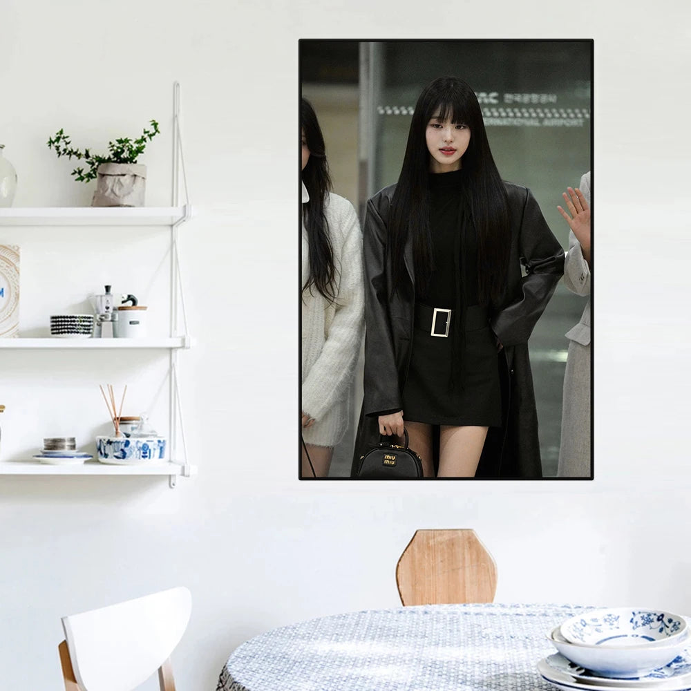 Korean Ive Group Jang Won Young Poster Singer Star Beautiful Girl Idol Canvas Painting Wall Art Living Room Home Decor Fans Gift