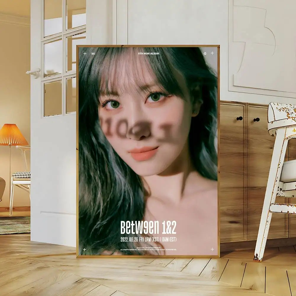 Music Kpop Band T-Twice DIY Sticky Poster Whitepaper Prints Posters Artwork Vintage Decorative Painting