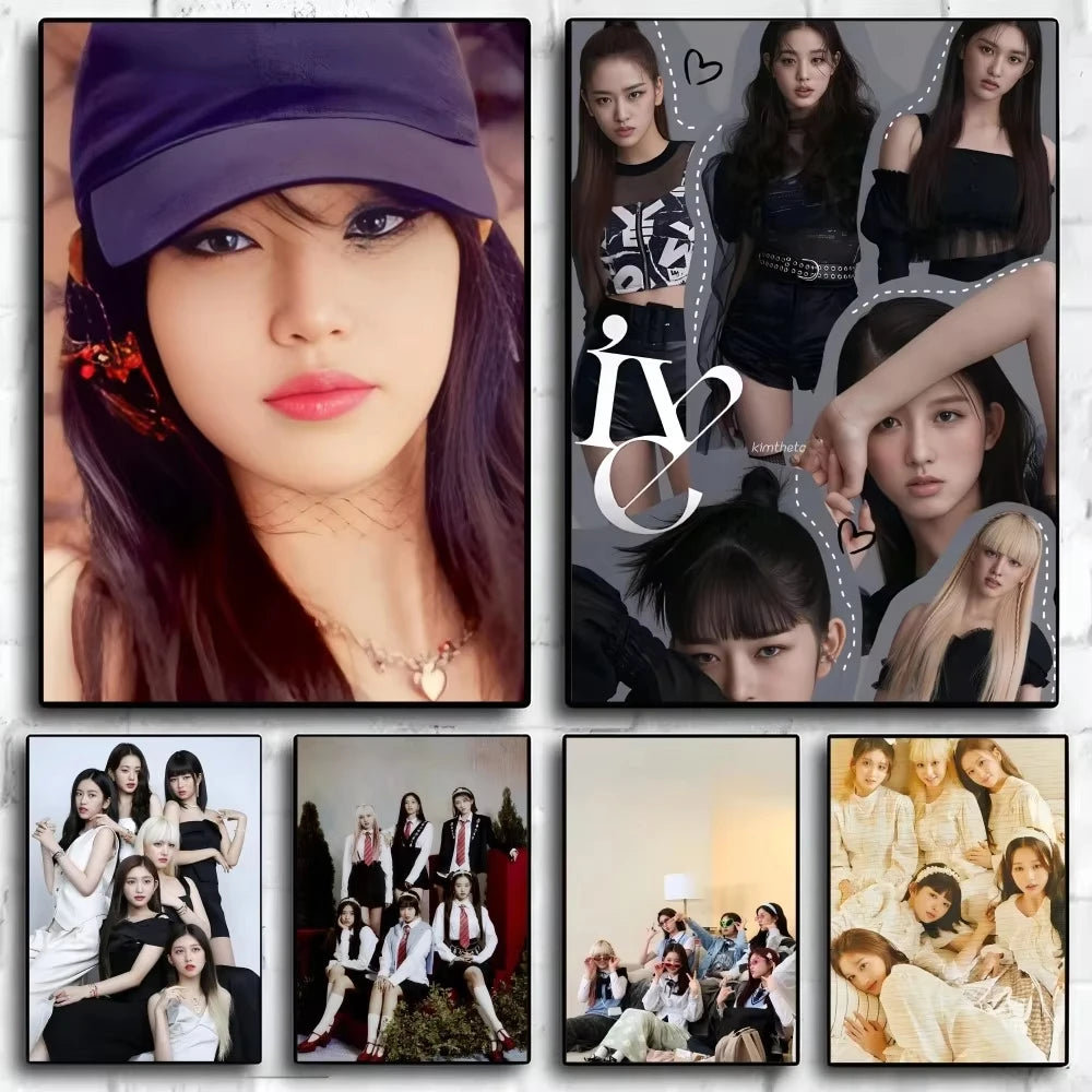 Kpop ive Poster Paper Print Home Living Room Bedroom Entrance Bar Restaurant Cafe Art canvas painting Decoration