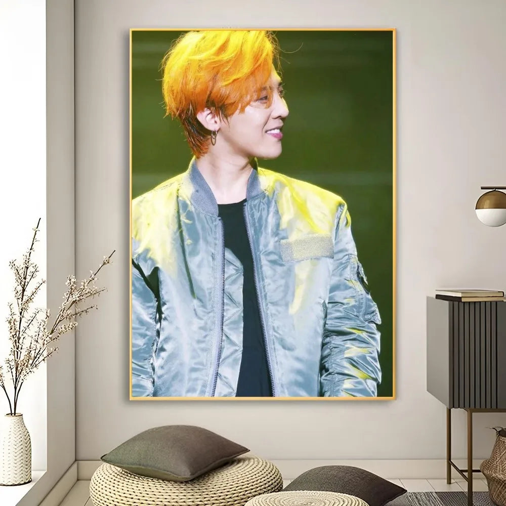Korean Male Singer Star G-G-D-Dragon Poster Poster Art Print Bar Living Room Furniture Decor