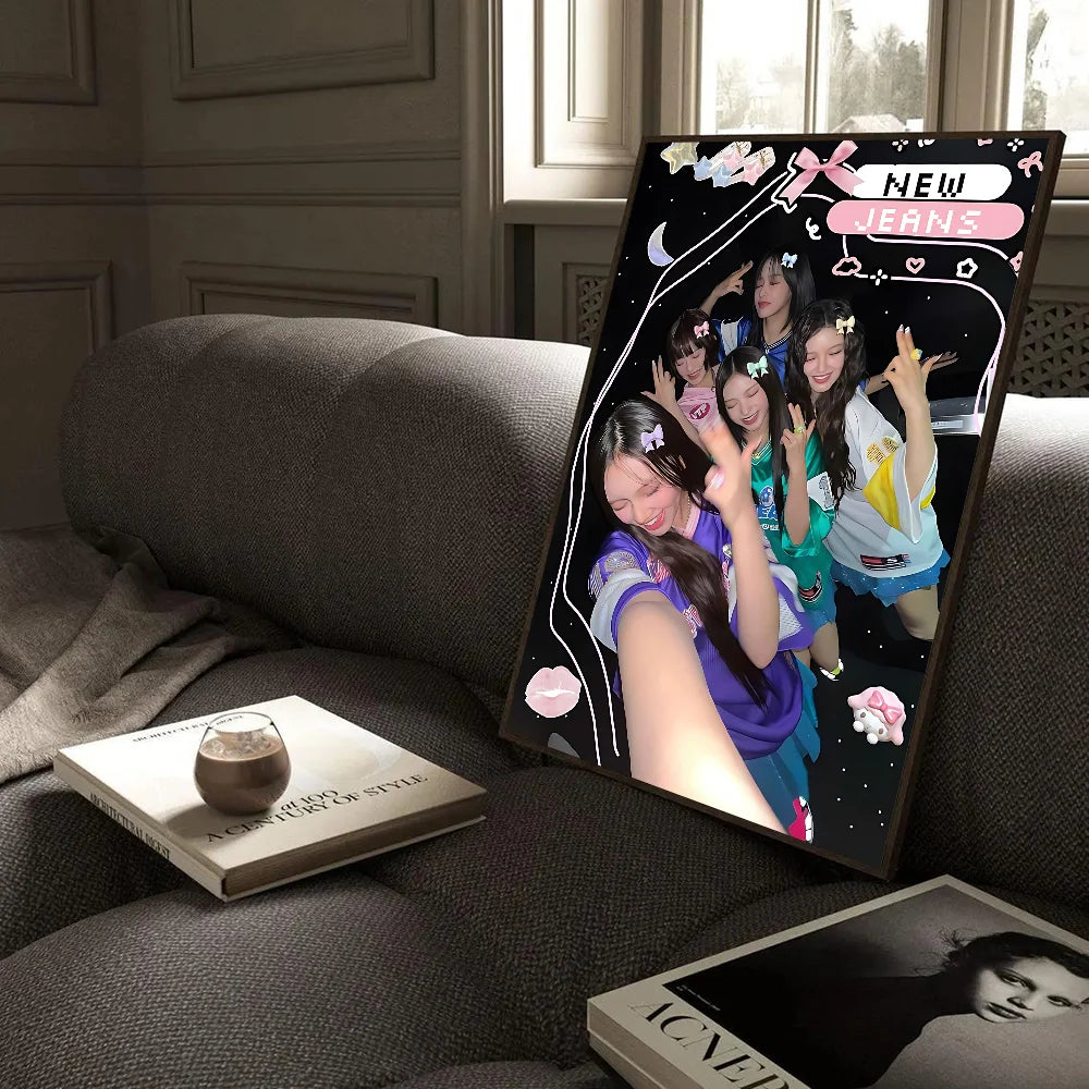 K-Kpop N-New J-Jeans Classic Vintage Posters Whitepaper Prints Posters Artwork Kawaii Room Decor
