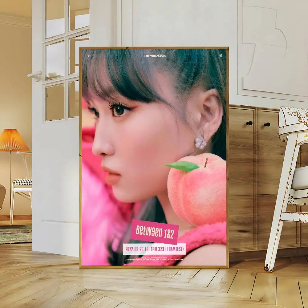 Music Kpop Band T-Twice DIY Sticky Poster Whitepaper Prints Posters Artwork Vintage Decorative Painting