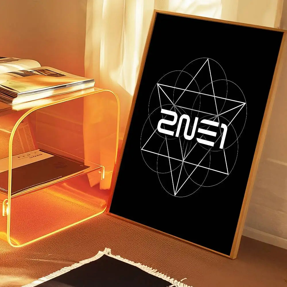 Kpop 2-2NE1 Classic Movie Posters Waterproof Paper Sticker Coffee House Bar Decor Art Wall Stickers