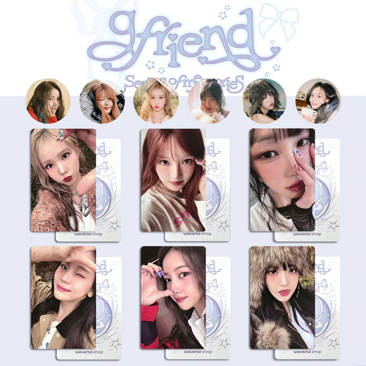 KPOP GFRIEND 10th Anniversary Season of Memories Photocard High Quality Double Sides Printing LOMO Card Sojeong Yerin Yuju Gifts