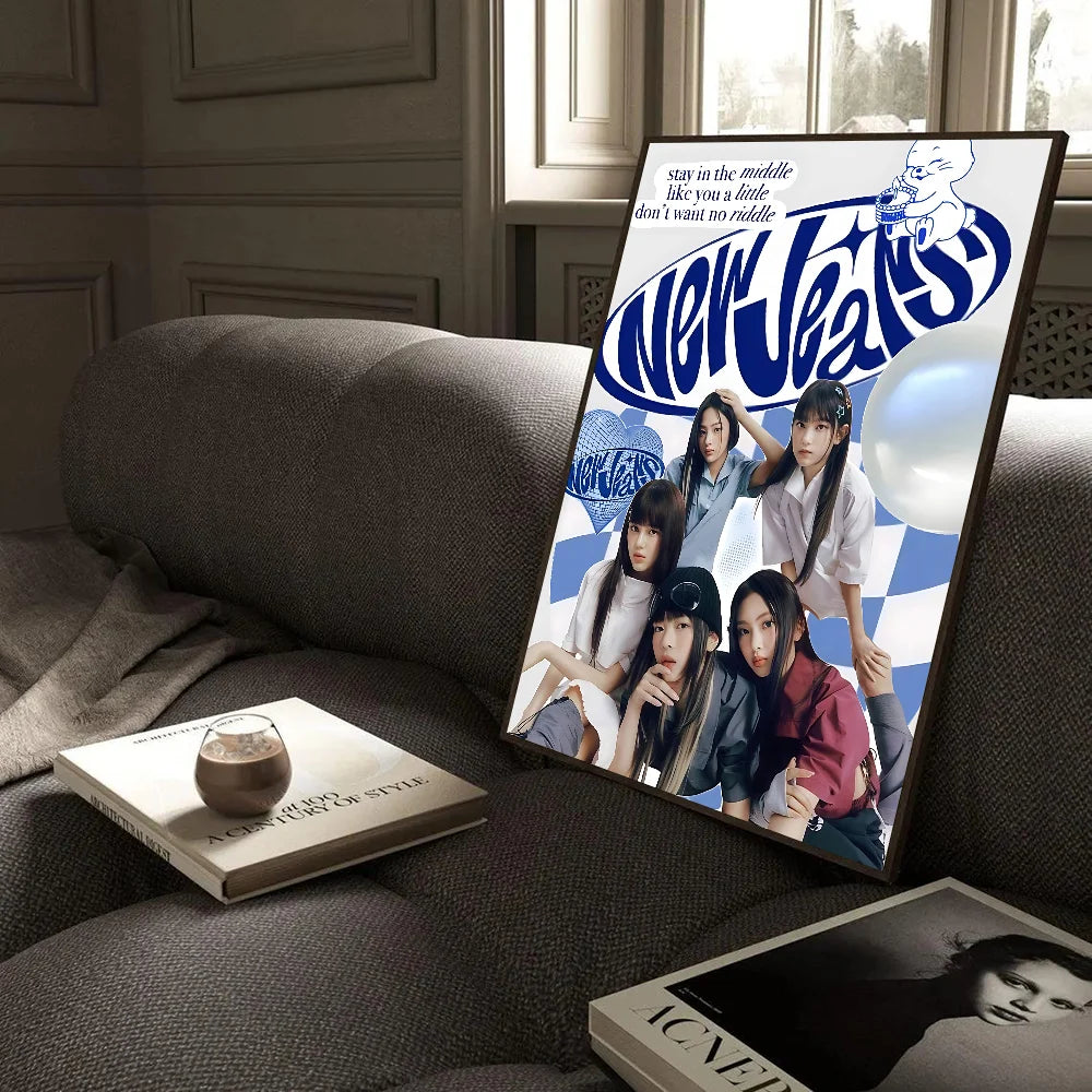 K-Kpop N-New J-Jeans Classic Vintage Posters Whitepaper Prints Posters Artwork Kawaii Room Decor