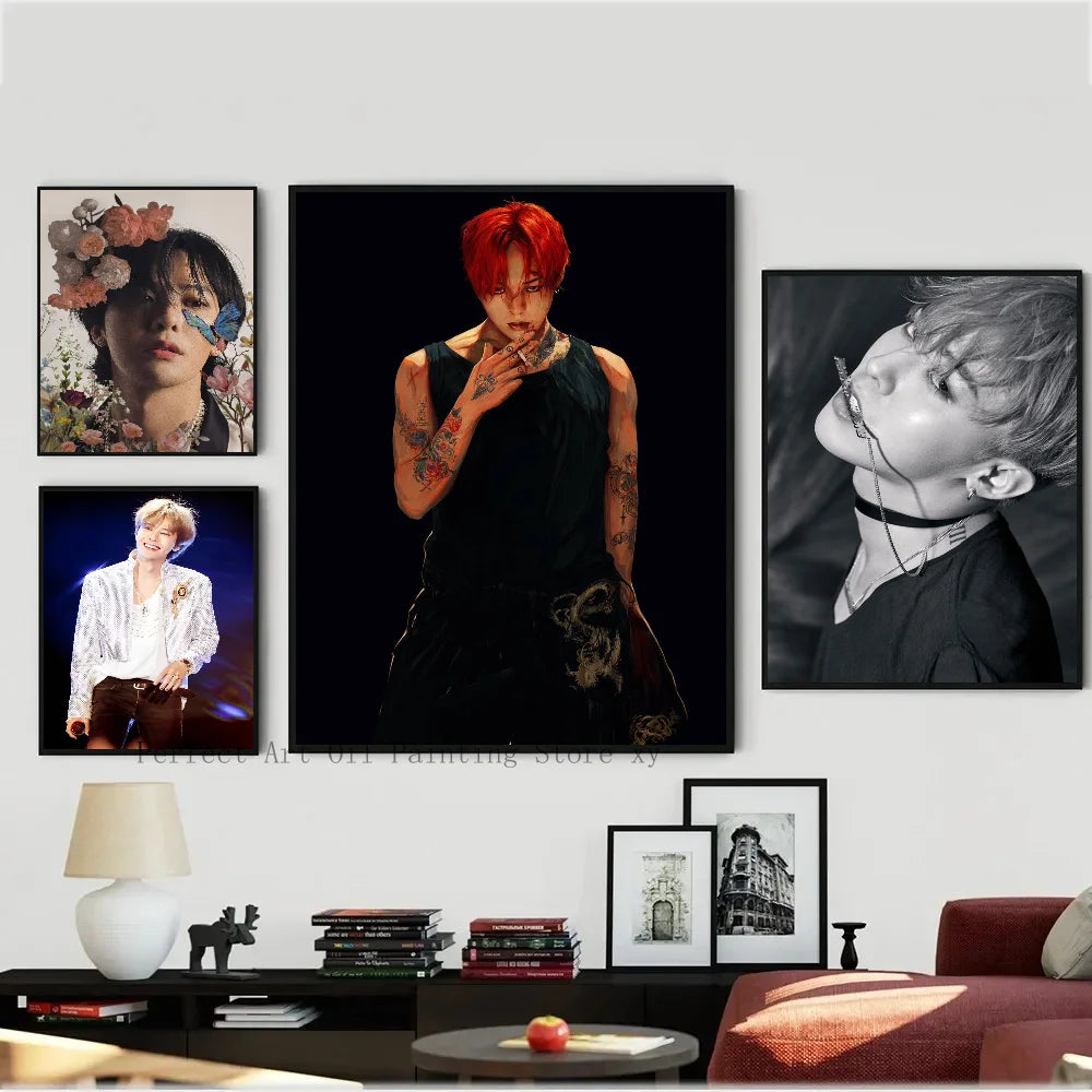Korean Male Singer Star G-G-D-Dragon Poster Poster Art Print Bar Living Room Furniture Decor