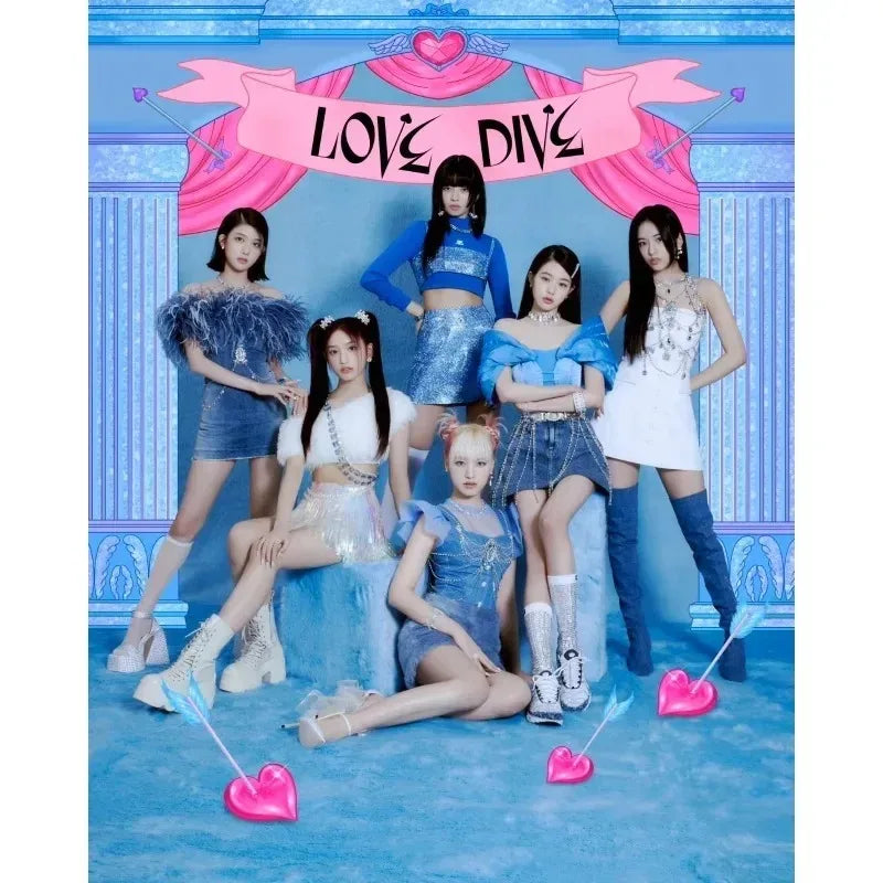 Kpop IVE Poster Wall Art Studio Album I’ve IVE Korean Fashion Cute Group Idol Picture Canvas Painting Room Home Decor Fans Gift