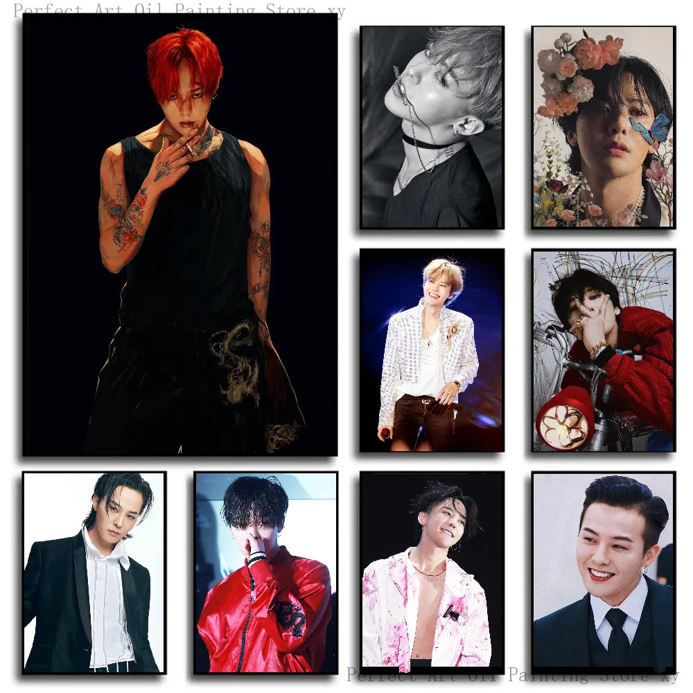Korean Male Singer Star G-G-D-Dragon Poster Poster Art Print Bar Living Room Furniture Decor