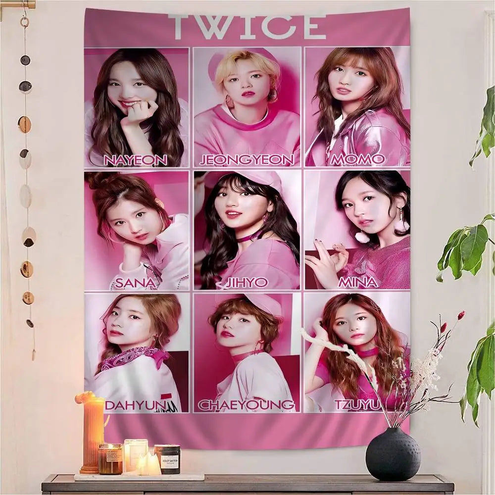 TWICE - Cartoon Style Wall Tapestry