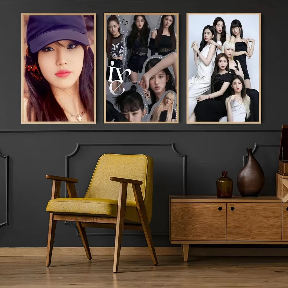 Kpop ive Poster Paper Print Home Living Room Bedroom Entrance Bar Restaurant Cafe Art canvas painting Decoration