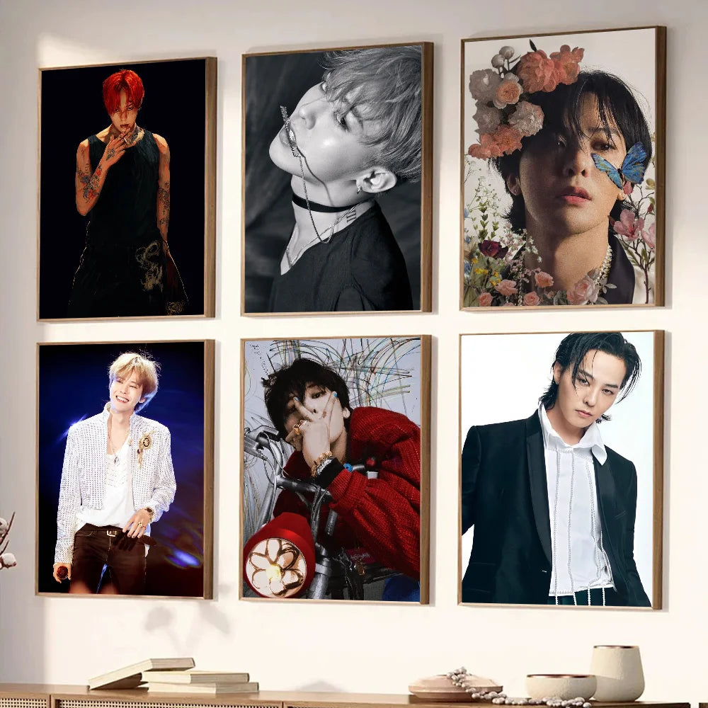 Korean Male Singer Star G-G-D-Dragon Poster Poster Art Print Bar Living Room Furniture Decor