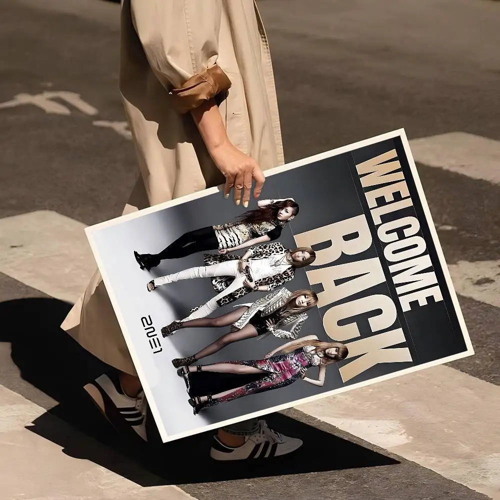 Kpop 2-2NE1 Whitepaper Poster Waterproof Paper Sticker Coffee House Bar Aesthetic Art Wall Painting