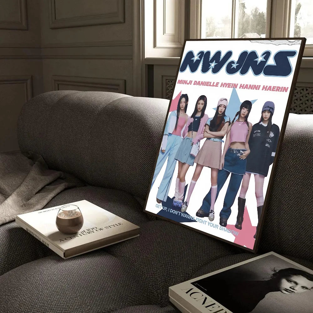 K-Kpop N-New J-Jeans Classic Vintage Posters Whitepaper Prints Posters Artwork Kawaii Room Decor