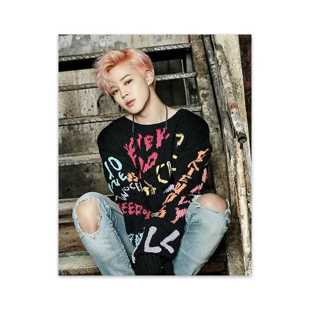 Kpop  Korean Boys Idol Music Group Star Poster and Prints Vintage Pictures Canvas Painting Nordic Style Wall Art Room Home Decor