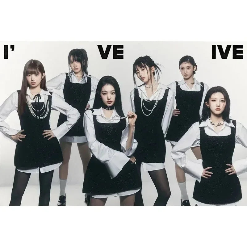 Kpop IVE Poster Wall Art Studio Album I’ve IVE Korean Fashion Cute Group Idol Picture Canvas Painting Room Home Decor Fans Gift