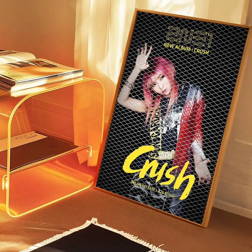 Kpop 2-2NE1 Classic Movie Posters Waterproof Paper Sticker Coffee House Bar Decor Art Wall Stickers