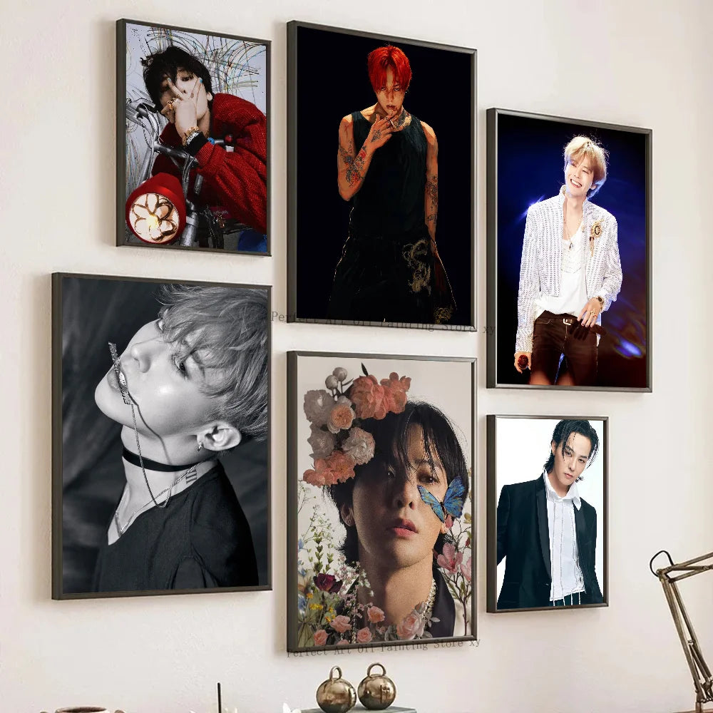 Korean Male Singer Star G-G-D-Dragon Poster Poster Art Print Bar Living Room Furniture Decor